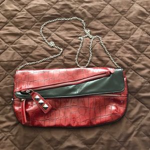 Large Red Clutch/Cross body bag